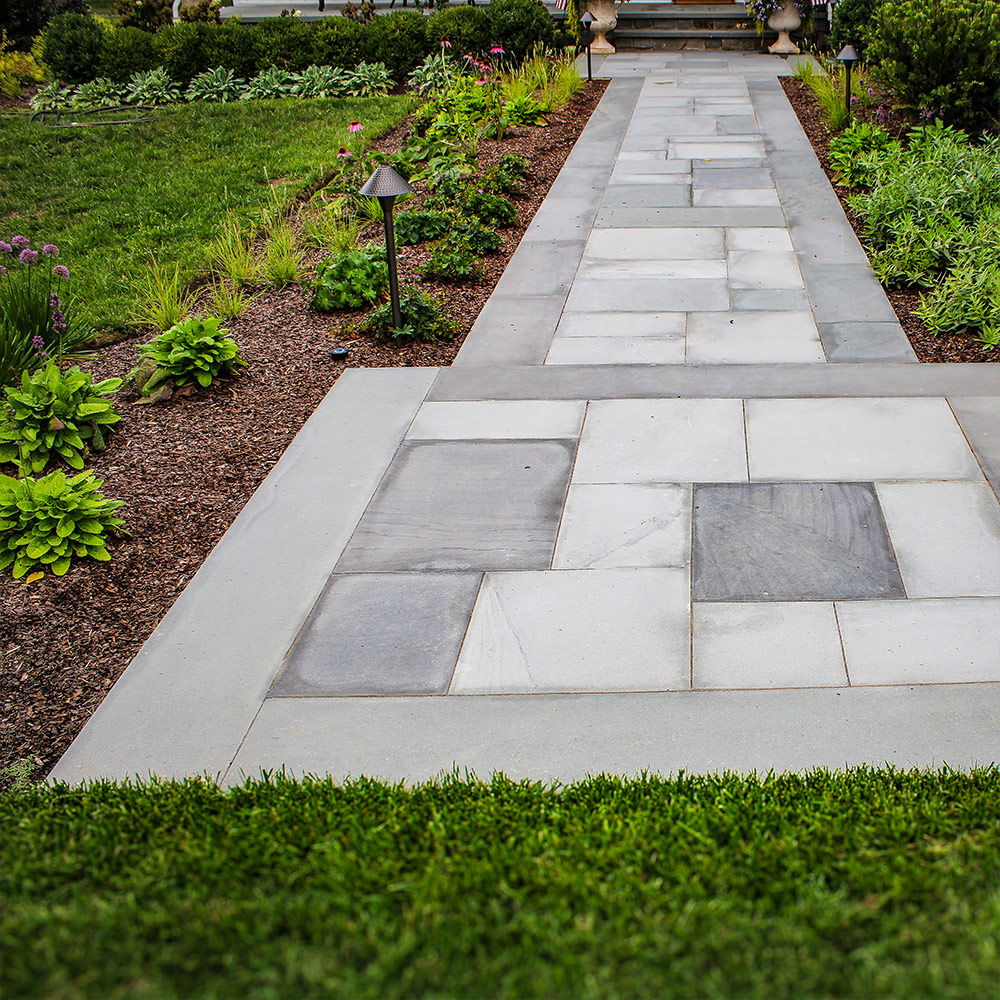 Stone walkway and masonry detail work