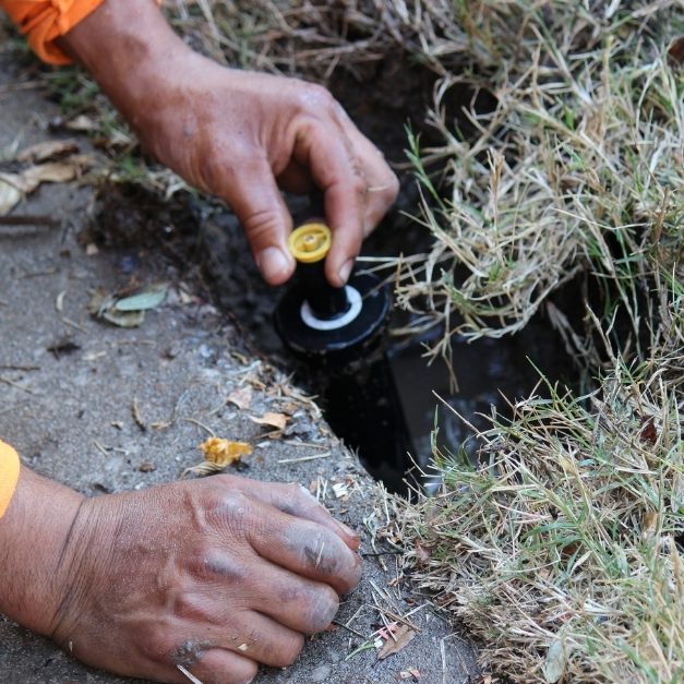 sprinkler installation grass