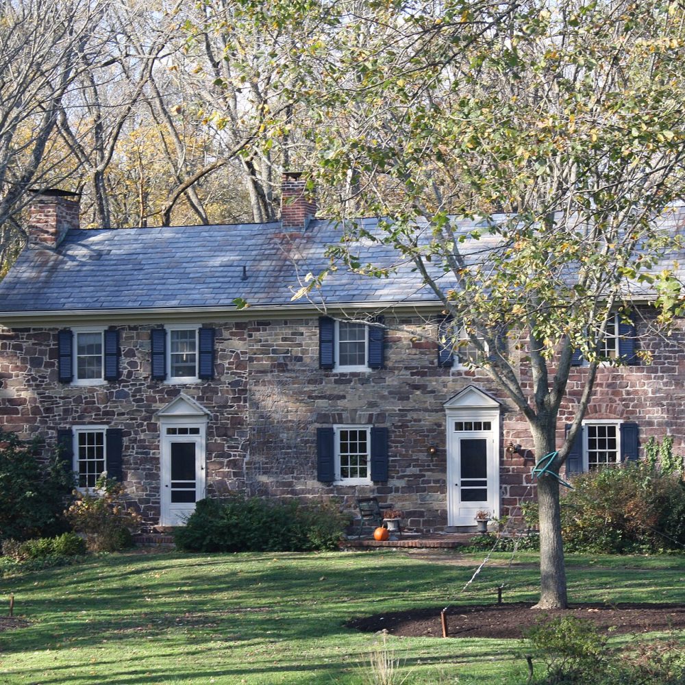 Historic stone farmhouse in Buckingham Township, Bucks County, Pennsylvania